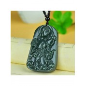 Hand Carved Cedar Necklace With Nephrite