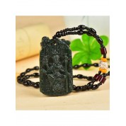 Hand Carved Cedar Necklace: Thousand-armed Guanyin