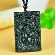 Hand Carved Cedar Necklace: Maitreya Style