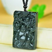 Hand Carved Cedar Necklace: Maitreya Style