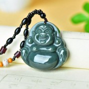 Hand Carved Cedar Necklace With Nephrite