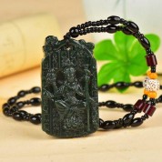 Hand Carved Cedar Necklace: Thousand-armed Guanyin