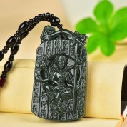 Hand Carved Cedar Necklace: Thousand-armed Guanyin