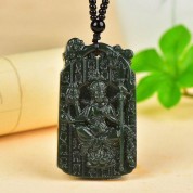 Hand Carved Cedar Necklace: Thousand-armed Guanyin