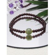 Exquisite Garnet & Hetian Jade Bracelet