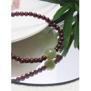 Exquisite Garnet & Hetian Jade Bracelet