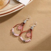 Bohemian Jade Beaded Leather Earrings