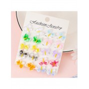 Colorful Butterfly Faux Jade Resin Earrings