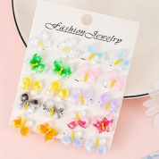 Colorful Butterfly Faux Jade Resin Earrings