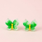 Colorful Butterfly Faux Jade Resin Earrings