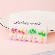 Colorful Butterfly Faux Jade Resin Earrings