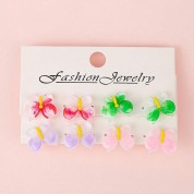 Colorful Butterfly Faux Jade Resin Earrings