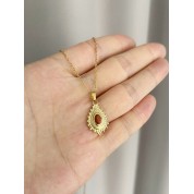 Vintage Waterdrop Stone Pendant Necklace