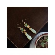 Elegant White Jade Teardrop Earrings