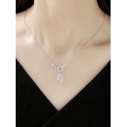 Elegant White Jade Gourd Pendant Necklace