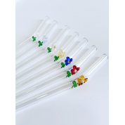 Colorful Floral Glass Straws For All Drinks