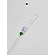 Colorful Floral Glass Straws For All Drinks