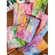 Retro Style Hand Painted Journaling Paper