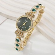 Elegant Jade Agate Beaded Bracelet Watch Set