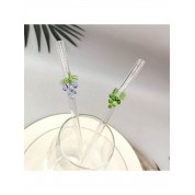 Colorful Grape Pattern Glass Straws