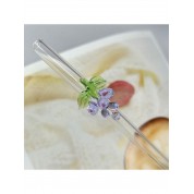 Colorful Grape Pattern Glass Straws