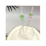 Colorful Grape Pattern Glass Straws