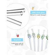 Colorful Grape Pattern Glass Straws