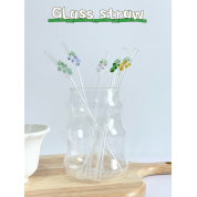 Colorful Grape Pattern Glass Straws