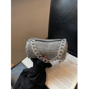 Glamorous Rhinestone Embellished Pvc Square Bag