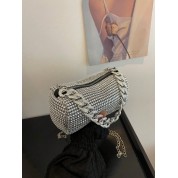 Glamorous Rhinestone Embellished Pvc Square Bag