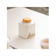 Elegant Sheep Fat Jade Porcelain Tea Canister