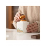 Elegant Sheep Fat Jade Porcelain Tea Canister