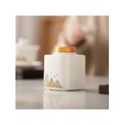 Elegant Sheep Fat Jade Porcelain Tea Canister