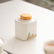 Elegant Sheep Fat Jade Porcelain Tea Canister