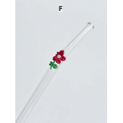 Colorful Floral Glass Straws For All Drinks