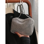 Elegant Rhinestone Square Clutch Bag