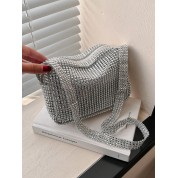 Elegant Rhinestone Square Clutch Bag