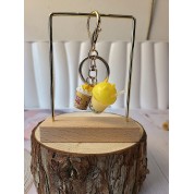 Popcorn Charm Keychain With Milk Tea Scent