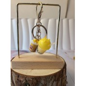 Popcorn Charm Keychain With Milk Tea Scent