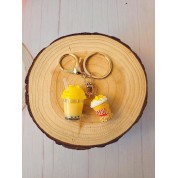 Popcorn Charm Keychain With Milk Tea Scent