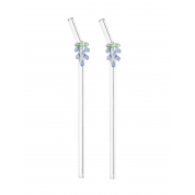 Colorful Grape Pattern Glass Straws