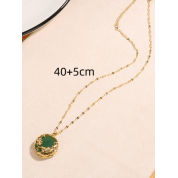 Retro Gold Fish Jade Pendant Necklace