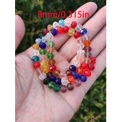 Versatile 8mm Multicolor Crystal Glass Beads