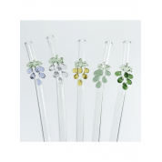 Colorful Grape Pattern Glass Straws